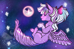 Size: 1500x1000 | Tagged: safe, artist:grateful-dead-raised, oc, oc only, oc:satin nebula, hybrid, pony, draconequus hybrid, interspecies offspring, offspring, parent:discord, parent:twilight sparkle, parents:discolight, solo, stars