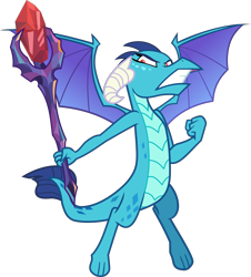 Size: 1928x2134 | Tagged: safe, artist:frownfactory, princess ember, dragon, sweet and smoky, .svg available, angry, bloodstone scepter, dragoness, female, horns, simple background, solo, svg, transparent background, vector, wings