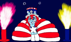 Size: 1280x768 | Tagged: safe, artist:dashingjack, oc, oc:brainstorm, pony, 4th of july, clothes, crossdressing, dress, fireworks, gown, holiday, petticoat, sparklers