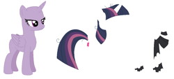 Size: 1016x460 | Tagged: safe, artist:janethepegasus, mean twilight sparkle, twilight sparkle, twilight sparkle (alicorn), alicorn, pony, base, clone, clothes, female, hoof wraps, mare, scarf, simple background, solo, unamused, white background