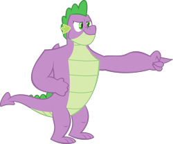 Size: 3527x2933 | Tagged: safe, artist:red4567, spike, dragon, the last problem, adult, adult spike, gigachad spike, older, older spike, pointing, simple background, transparent background, vector, winged spike