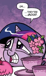 Size: 391x639 | Tagged: safe, artist:brendahickey, edit, idw, twilight sparkle, spoiler:comic, comic, reaction image, solo