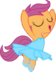 Size: 423x544 | Tagged: safe, artist:angrymetal, scootaloo, pegasus, pony, 1000 hours in ms paint, arms in the air, ballerina, ballet, ballet slippers, clothes, en pointe, eyes closed, open mouth, scootarina, scootatutu, scootutu, shoes, simple background, skirt, skirtaloo, solo, transparent background, tutu