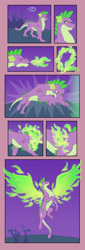 Size: 689x2021 | Tagged: safe, artist:merrypaws, spike, dragon, alternate universe, comic, fiery wings, older, older spike, wings