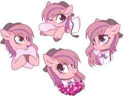 Size: 1995x1566 | Tagged: safe, artist:cloud-fly, artist:unichan, oc, oc only, oc:sweet haze, earth pony, pony, :p, collar, cute, femboy, hat, heart, leash, male, one eye closed, simple background, stallion, tongue out, transparent background