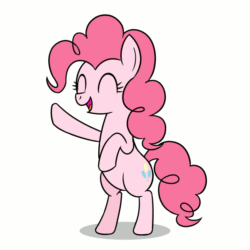 Size: 600x600 | Tagged: safe, artist:sazanamibd, derpibooru import, pinkie pie, earth pony, pony, animated, bipedal, cute, dancing, diapinkes, eyes closed, female, gif, mare, open mouth, simple background, solo, white background