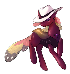 Size: 791x836 | Tagged: safe, artist:paisleyperson, oc, oc only, changedling, changeling, changedling oc, changeling oc, hat, simple background, solo, transparent background