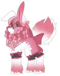 Size: 2394x3000 | Tagged: safe, artist:crazysketch101, oc, oc only, earth pony, pony, bow, commission, eye clipping through hair, hair bow, simple background, solo, tail bow, transparent background, unshorn fetlocks