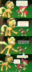 Size: 1920x4320 | Tagged: safe, artist:red4567, derpibooru import, apple bloom, applejack, winona, earth pony, pony, 3d, comic, joy buzzer, prank, reference, source filmmaker