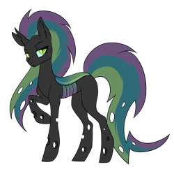 Size: 1920x1858 | Tagged: safe, artist:kxttponies, oc, oc only, changeling, changepony, changeling oc, magical lesbian spawn, offspring, parent:queen chrysalis, parent:rainbow dash, parents:chrysadash, simple background, solo, transparent background