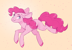 Size: 1044x732 | Tagged: safe, artist:sararini, derpibooru import, pinkie pie, earth pony, pony, back freckles, colored hooves, cute, diapinkes, ear fluff, female, freckles, heart eyes, mare, shoulder freckles, simple background, smiling, solo, wingding eyes