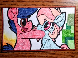 Size: 2560x1920 | Tagged: safe, artist:thebadbadger, oc, oc only, oc:bubblegum, oc:phire demon, pony, cute, traditional art