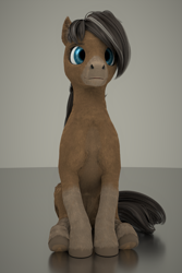 Size: 1707x2560 | Tagged: safe, artist:gammahoof, oc, oc only, oc:cinnamon spice, earth pony, pony, 3d, blender, female, mare, sitting