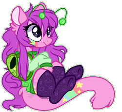 Size: 634x586 | Tagged: safe, artist:lemonkaiju, oc, oc:space cadet, alien, pony, base used, clothes, female, mare, simple background, socks, solo, transparent background