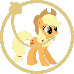 Size: 1080x1080 | Tagged: safe, artist:iknowpony, derpibooru import, applejack, earth pony, pony, .svg available, female, lasso, lineless, mare, rope, simple background, solo, transparent background, vector