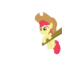 Size: 800x956 | Tagged: artist needed, safe, apple bloom, earth pony, pony, animated, apple bloom's bow, applejack's hat, bow, cowboy hat, female, filly, gif, hair bow, hat, open mouth, simple background, smiling, talking, transparent background, vector