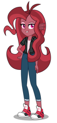 Size: 2700x5800 | Tagged: safe, artist:razethebeast, oc, oc:mezma, equestria girls, clothes, converse, equestria girls-ified, female, lidded eyes, pants, shoes, simple background, smiling, sneakers, solo, transparent background