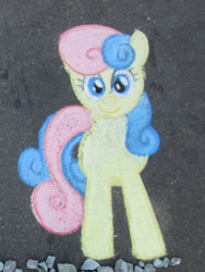 Size: 942x1256 | Tagged: safe, artist:malte279, bon bon, sweetie drops, pony, chalk drawing, traditional art