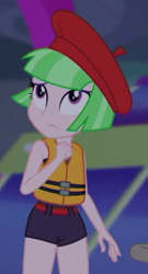 Size: 371x689 | Tagged: safe, screencap, drama letter, watermelody, equestria girls, equestria girls series, spring breakdown, spoiler:eqg series (season 2), background human, beret, clothes, cropped, female, hat, lifejacket, solo, swimsuit