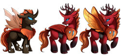 Size: 1280x599 | Tagged: safe, artist:pridark, oc, oc only, oc:arcus flamefeather, changedling, changeling, chest fluff, orange changeling, simple background, solo, species swap, transparent background