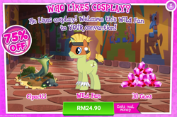 Size: 1036x684 | Tagged: safe, cipactli, pony, advertisement, costs real money, gameloft, gem, official, sale