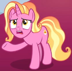 Size: 776x768 | Tagged: safe, edit, edited screencap, screencap, luster dawn, pony, unicorn, the last problem, cropped, female, mare, open mouth, raised hoof, solo