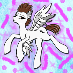 Size: 3025x3025 | Tagged: safe, artist:keshakadens, oc, oc:light frontier, pegasus, pony, abstract background, male, solo, stallion