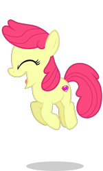 Size: 2000x3337 | Tagged: safe, artist:xebck, edit, editor:slayerbvc, apple bloom, earth pony, accessory-less edit, cropped, cutie mark, female, filly, missing accessory, pronking, simple background, solo, the cmc's cutie marks, transparent background, vector, vector edit