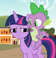 Size: 594x613 | Tagged: safe, screencap, spike, twilight sparkle, twilight sparkle (alicorn), alicorn, dragon, pony, the last problem, claws, cropped, female, leak, male, mare, sad, tail, winged spike