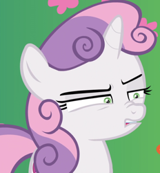 Size: 538x579 | Tagged: safe, screencap, scootaloo, sweetie belle, pony, unicorn, the big mac question, cropped, disgusted, faic, female, filly, solo focus