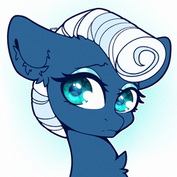 Size: 2000x2000 | Tagged: safe, artist:etoz, oc, oc only, oc:stardust swirl, earth pony, pony, cute, ear fluff, eyebrows, eyebrows down, female, mare, request, requested art, sad, solo, wingding eyes