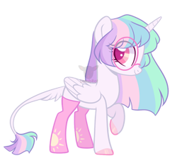 Size: 800x736 | Tagged: safe, artist:lullabyprince, oc, oc only, oc:celestial harmony, alicorn, classical unicorn, pony, unicorn, adoracreepy, alicorn oc, clothes, creepy, cute, glasses, leonine tail, simple background, socks, solo, transparent background