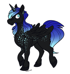 Size: 869x918 | Tagged: safe, artist:beastofeuthanasia, oc, oc only, alicorn, pony, alicorn oc, commission, dappled, gradient mane, raised hoof, simple background, solo, transparent background