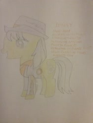 Size: 1944x2592 | Tagged: safe, artist:jaredking179, oc, oc only, oc:jenny, earth pony, pony, clothes, female, hat, traditional art