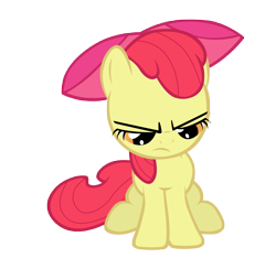 Size: 7000x6823 | Tagged: safe, artist:tardifice, apple bloom, earth pony, pony, bow, female, filly, grumpy, hair bow, looking down, simple background, solo, transparent background, vector