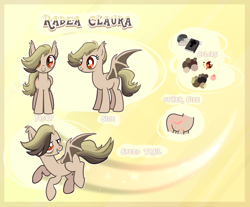 Size: 2500x2068 | Tagged: safe, artist:iheyyasyfox, oc, oc:rabea claura, bat pony, pony, female, mare, reference sheet, solo