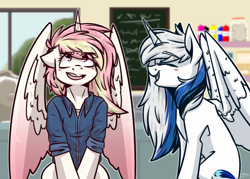 Size: 3500x2500 | Tagged: safe, artist:lrusu, oc, alicorn, pony, alicorn oc, clothes, duo