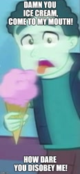 Size: 500x1075 | Tagged: safe, edit, edited screencap, screencap, mint chip, equestria girls, equestria girls series, run to break free, spoiler:eqg series (season 2), cropped, family guy, food, ice cream, male, solo, tongue out
