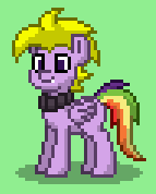 Size: 143x178 | Tagged: safe, artist:hexstream, oc, oc only, oc:hexstream, pegasus, pony, collar, fangs, pegasus oc, pixel art, pony town