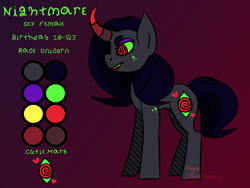 Size: 2000x1500 | Tagged: safe, artist:ressurectednightmare, oc, pony, unicorn, reference, side view, solo