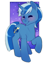 Size: 500x653 | Tagged: safe, artist:brownsugar, oc, oc only, oc:midnight brush, unicorn, cute, cutie mark, hooves, male, simple background, smiling, stallion, stars