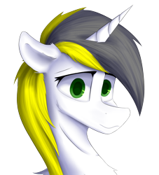 Size: 2000x2200 | Tagged: safe, artist:observerdoz, oc, oc:yellowglaze, pony, unicorn, bust, looking at you, portrait, simple background, transparent background