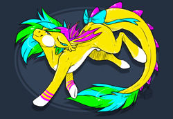 Size: 945x650 | Tagged: safe, artist:keavemind, oc, oc only, dracony, dragon, hybrid, pony, solo