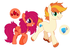 Size: 4032x2712 | Tagged: safe, artist:andy-hazards, oc, oc only, oc:axel guard, oc:scarlet ruby, earth pony, pegasus, pony, female, male, mare, previous generation, simple background, stallion, transparent background