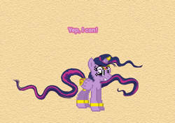 Size: 504x354 | Tagged: safe, artist:verve, twilight sparkle, twilight sparkle (alicorn), alicorn, pony, frenemies (episode), ask, ask genie twilight, female, flowing mane, flowing tail, genie, mare, pixel art, smiling, solo, tumblr