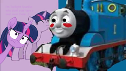 Size: 1280x720 | Tagged: safe, artist:funimation2002, artist:sollace, twilight sparkle, twilight sparkle (alicorn), alicorn, my little pony: the movie, chris hansen, crack shipping, meme, shipping, thomas the tank engine, twilight x thomas