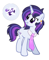 Size: 1100x1340 | Tagged: safe, artist:andy-hazards, oc, oc only, oc:cosmo star, pony, unicorn, female, mare, necktie, offspring, parent:flash sentry, parent:twilight sparkle, parents:flashlight, simple background, solo, transparent background