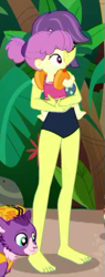 Size: 211x557 | Tagged: safe, screencap, victoria, water lily (equestria girls), equestria girls, equestria girls series, spring breakdown, spoiler:eqg series (season 2), barefoot, child, clothes, cropped, feet, female, mother and child, mother and daughter, parent and child, swimsuit, toddler