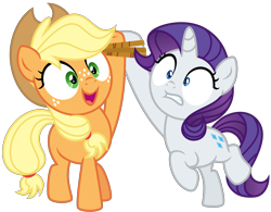 Size: 8184x6377 | Tagged: safe, artist:fixiee, derpibooru import, applejack, rarity, earth pony, pony, unicorn, the last crusade, absurd resolution, female, filly, filly applejack, filly rarity, rope, simple background, transparent background, younger