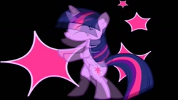 Size: 1280x720 | Tagged: artist needed, safe, twilight sparkle, unicorn twilight, pony, unicorn, bipedal, black background, simple background, youtube link, youtube thumbnail